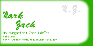 mark zach business card